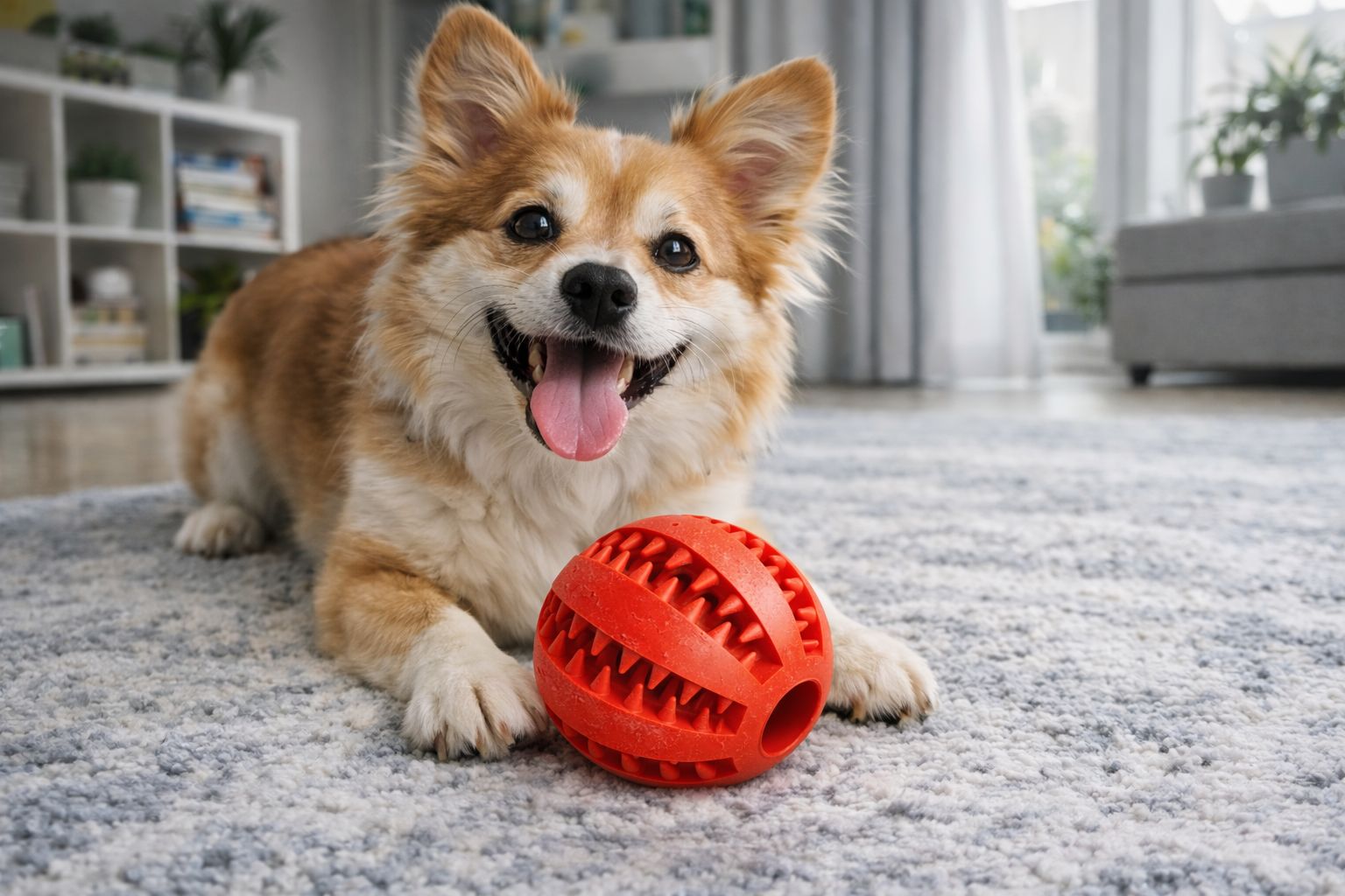 Interactive Dog treat Ball-Dental Chew Toy For Anxiety Relief &Teeth Cleaning