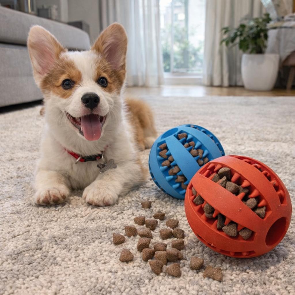 Interactive Dog treat Ball-Dental Chew Toy For Anxiety Relief &Teeth Cleaning
